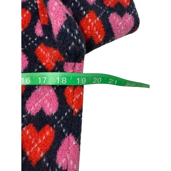 XL 12 14 Crewcuts Girls Heart Argyle Crewneck Sweater Alpaca Wool Blue Red Pink - Picture 8 of 9